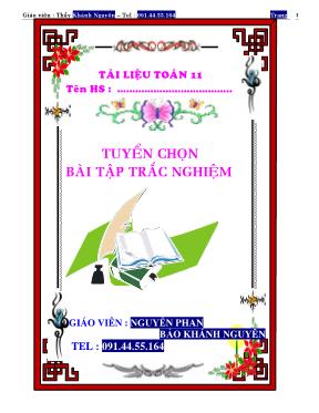 Tuyển chọn bài tập trắc nghiệm Toán Lớp 11 - Nguyễn Phan Bảo Khánh Nguyên